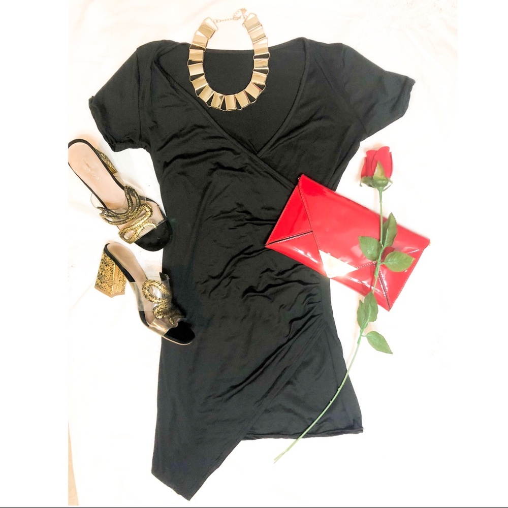 ✨Little Black Asymmetrical Dress - Picture 2 of 4